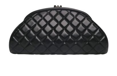 Chanel Half Moon Quilted Clutch Bag, front view